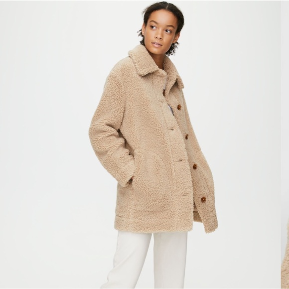 Aritzia Wilfred Free Teddy Long Jacket. BNWT. Size XS. Camel colour - Picture 8 of 10